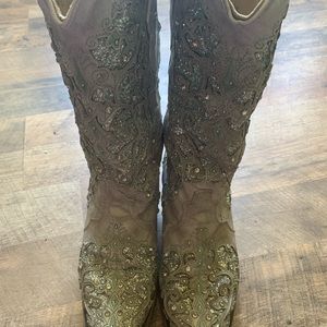 Glitter Leather Western Boot (Corral)